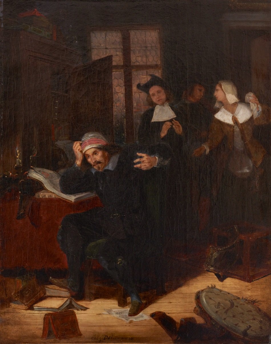 Don Quijote i hans bibliotek af Ferdinand Victor Eugene Delacroix