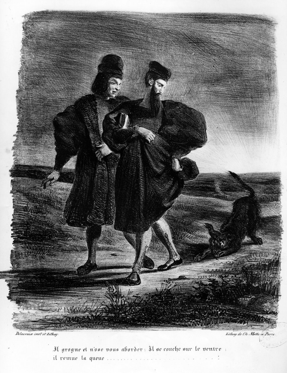 Faust og Wagner, Illustration til Faust af Goethe, 1828 af Ferdinand Victor Eugene Delacroix