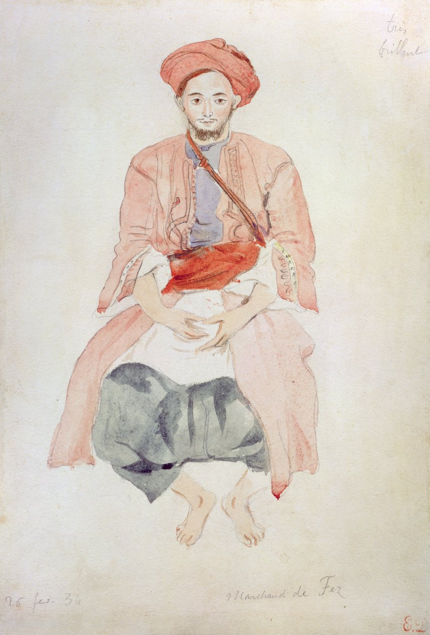 Fez Sælger, 1834 af Ferdinand Victor Eugene Delacroix