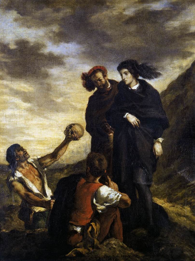 Hamlet og Horatio på kirkegården af Ferdinand Victor Eugene Delacroix