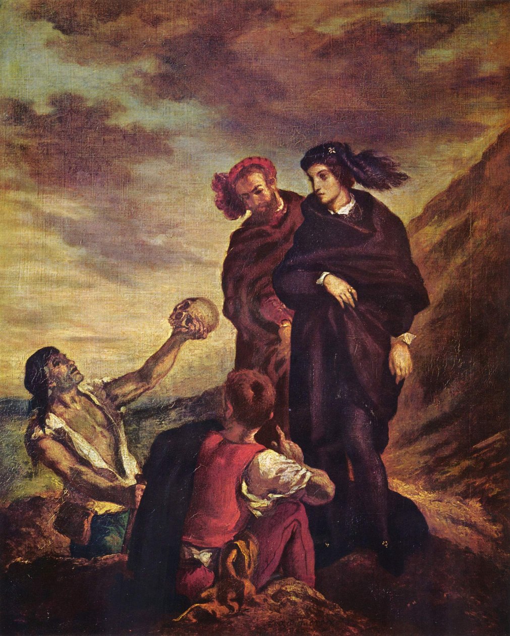 Hamlet og Horatio på kirkegården af Ferdinand Victor Eugene Delacroix