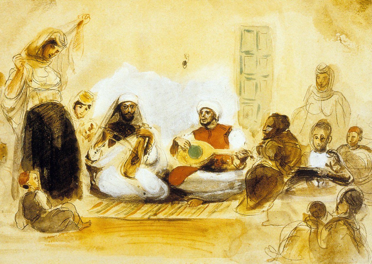 Jødiske musikere, ca.1832 af Ferdinand Victor Eugene Delacroix