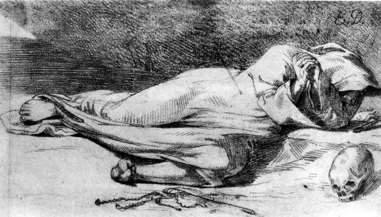 Munk ved bøn af Ferdinand Victor Eugene Delacroix