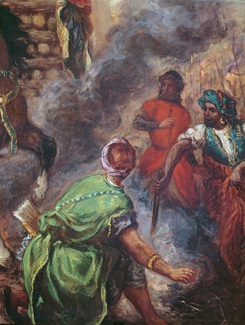 Olinda og Sophronia on the Pyre, detalje af saracenerne, fra 