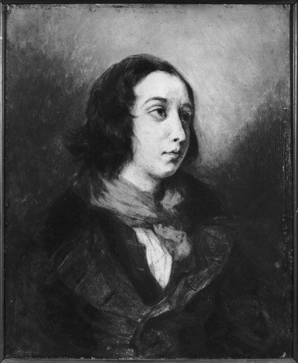 Portræt af George Sand, 1838 af Ferdinand Victor Eugene Delacroix