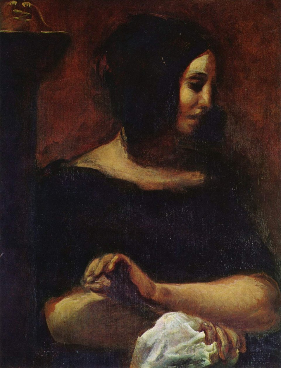 Portræt af George Sand af Ferdinand Victor Eugene Delacroix