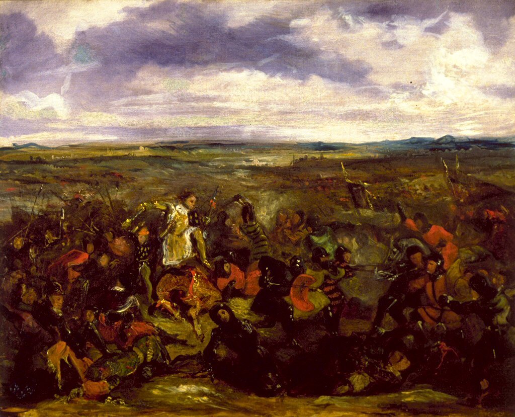 Skitse til slaget ved Poitiers af Ferdinand Victor Eugene Delacroix