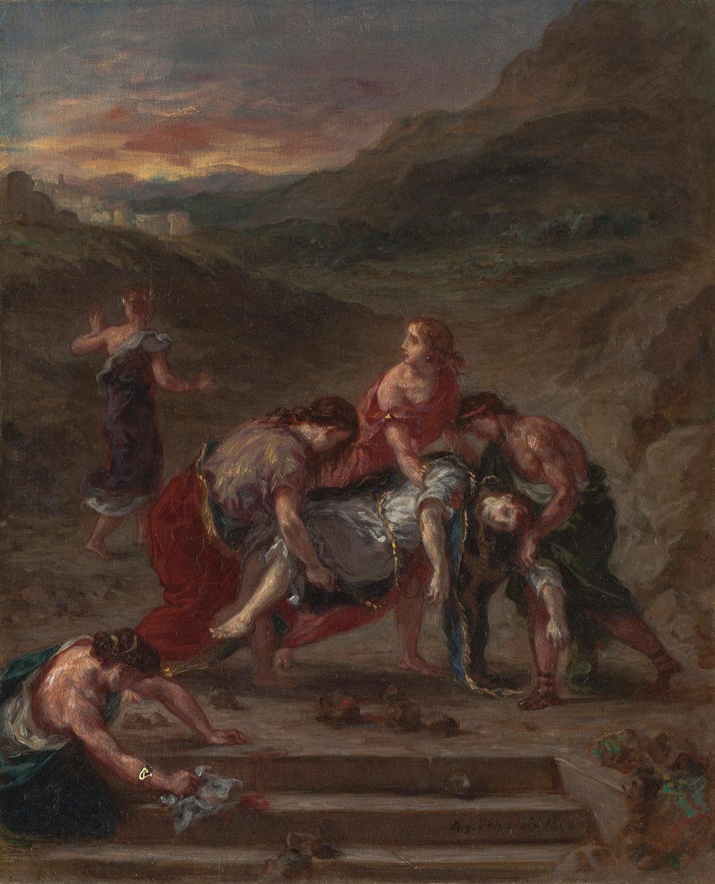 Den hellige Stefan båret bort af sine disciple, 1862 af Ferdinand Victor Eugene Delacroix