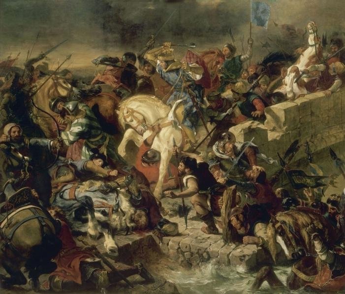 Slaget ved Taillebourg af Ferdinand Victor Eugene Delacroix