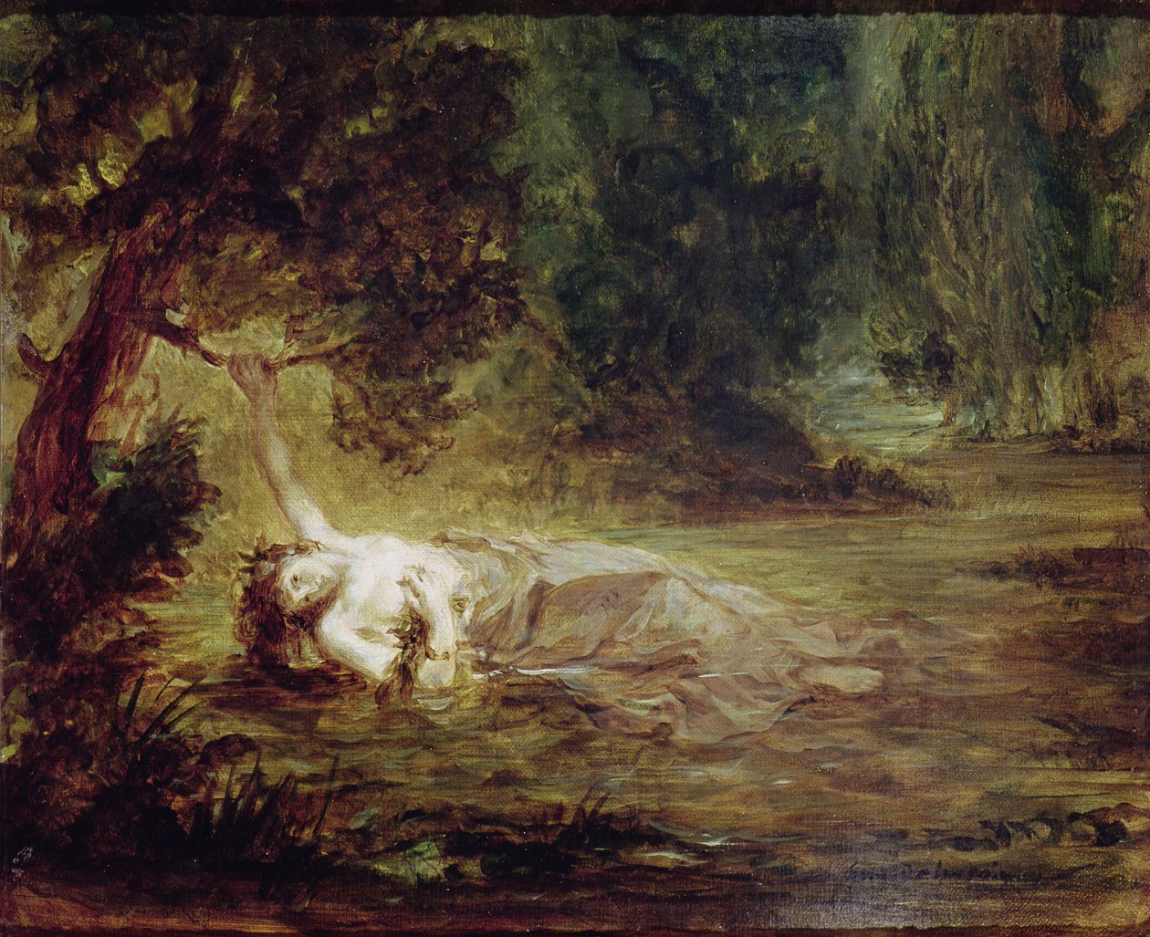 Ophelias død, 1838 af Ferdinand Victor Eugene Delacroix