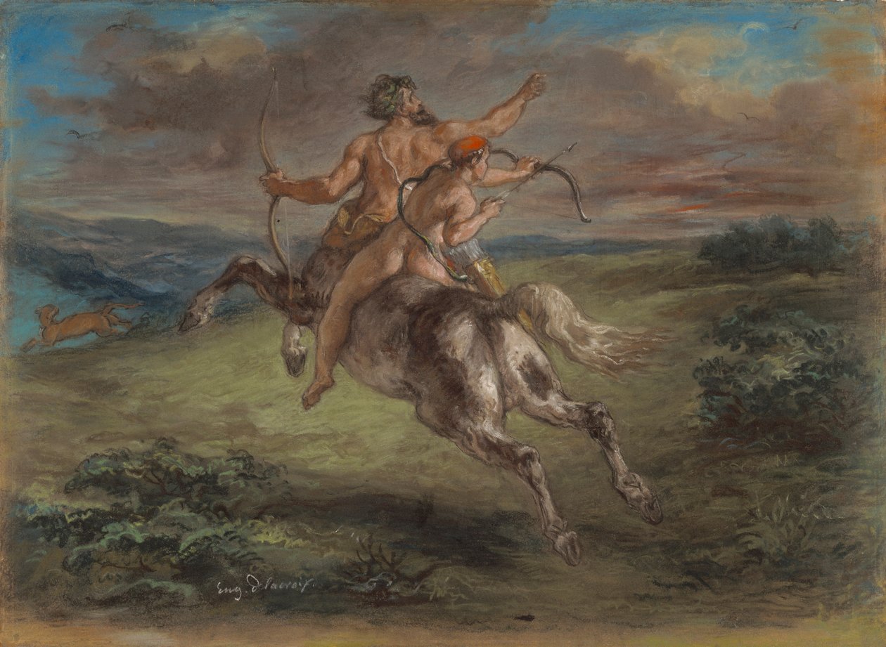 Uddannelsen af Achilles af Ferdinand Victor Eugene Delacroix