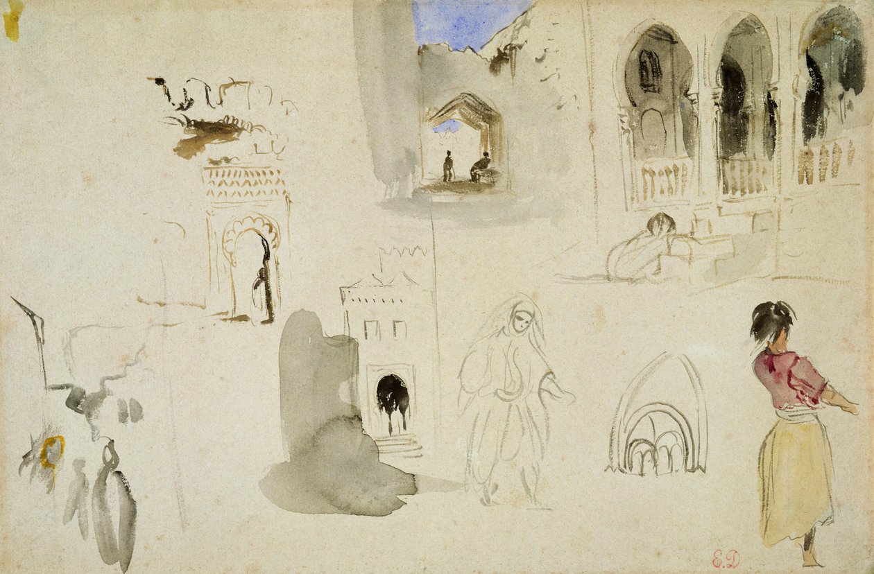 Kasbah, Tanger af Ferdinand Victor Eugene Delacroix