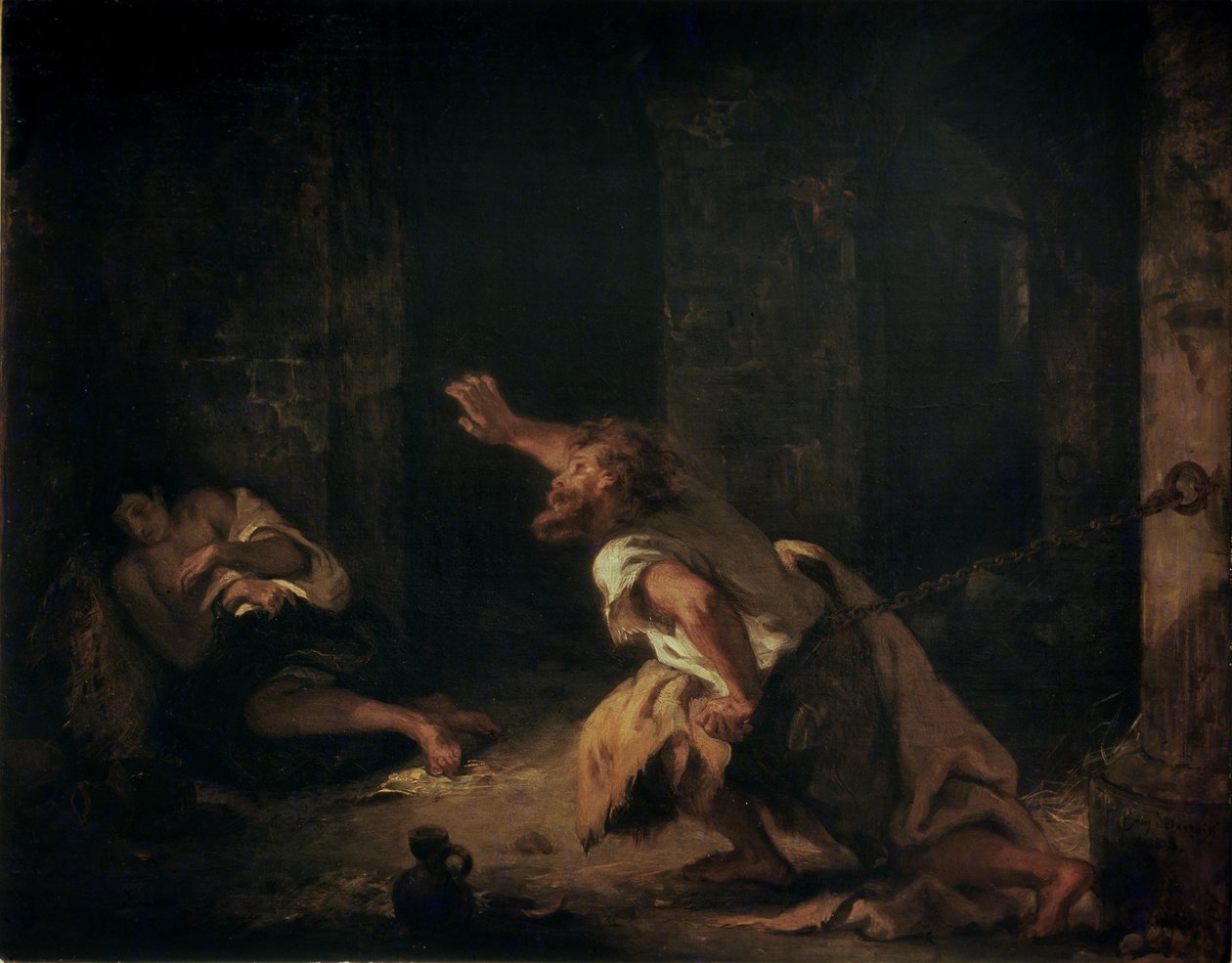 Fangen fra Chillon, 1834 af Ferdinand Victor Eugene Delacroix