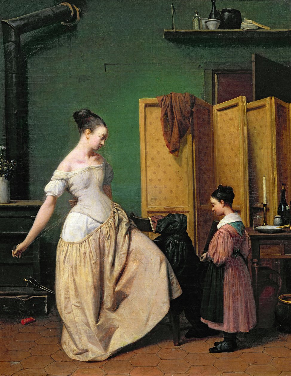 Kvinde ved sit toilet, 1835 af Ferdinand Wachsmuth