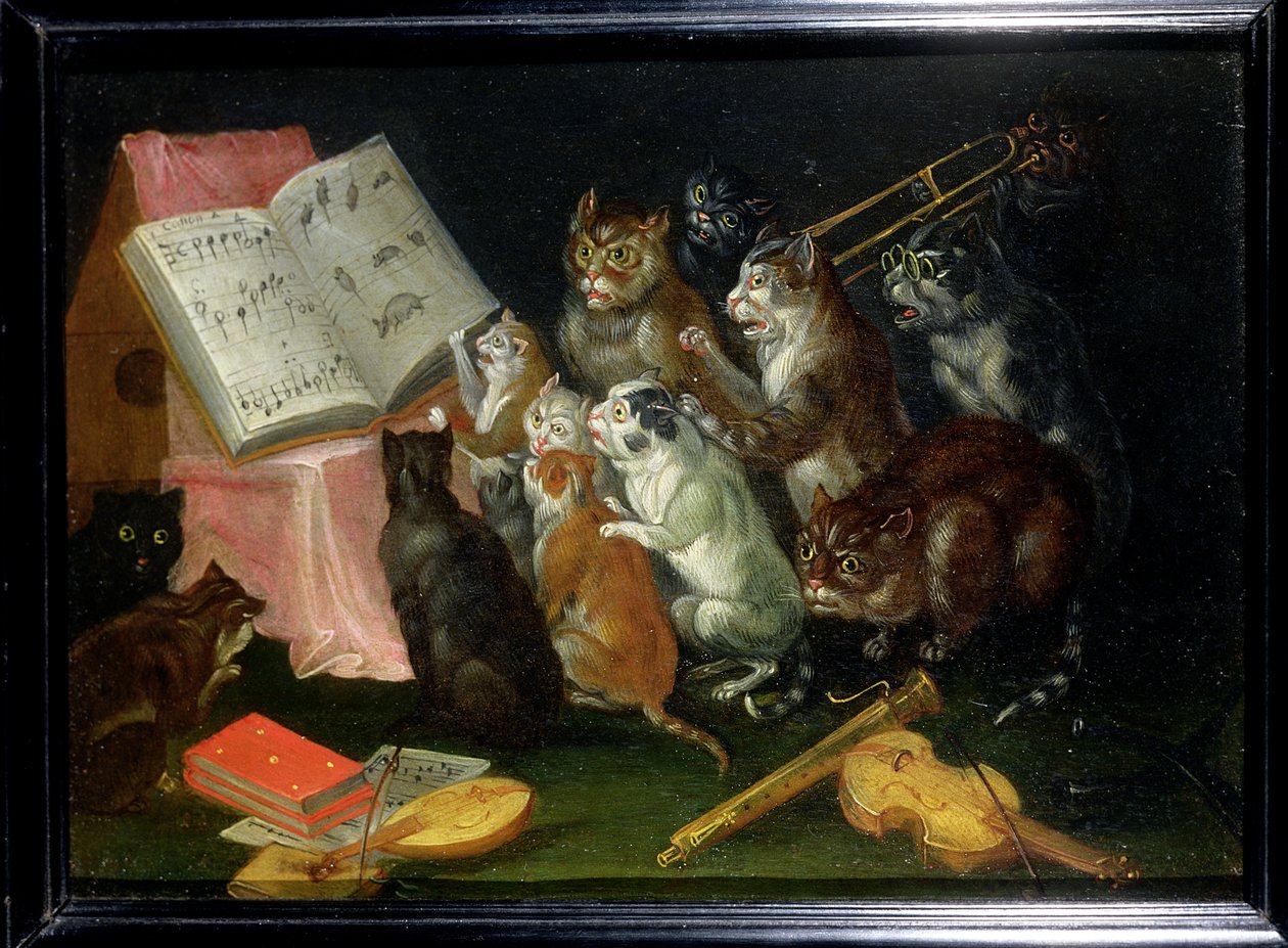 En musikalsk sammenkomst af katte af Ferdinand van Kessel