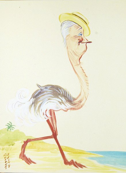 Maurice Chevalier (akvarel på papir) af Ferdinand  Misti Mifliez