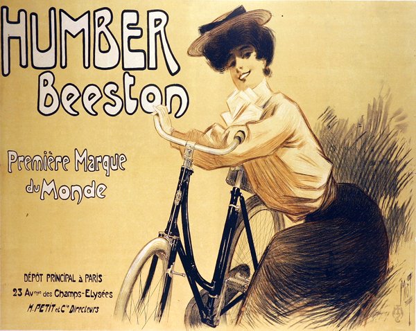 Plakat reklame Humber Beeston cykler (farve litho) af Ferdinand  Misti-Mifliez