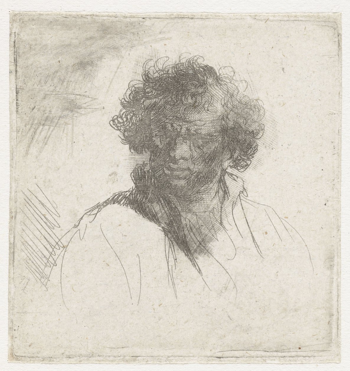 Buste af mand med forvredet ansigt af Ferdinand Bol (possibly)