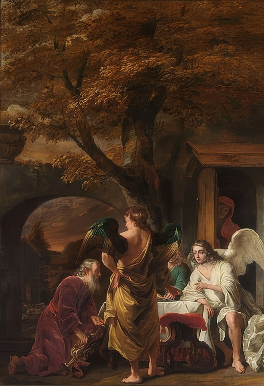 Abraham og de tre engle. 1660-63 af Ferdinand Bol