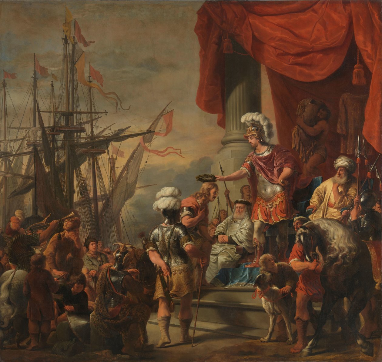 Aeneas ved hoffet i Latinus Aeneas kroner Cloanthus af Ferdinand Bol