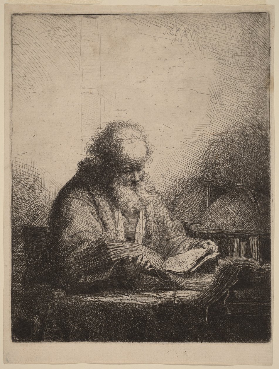 En gammel mand læser af Ferdinand Bol