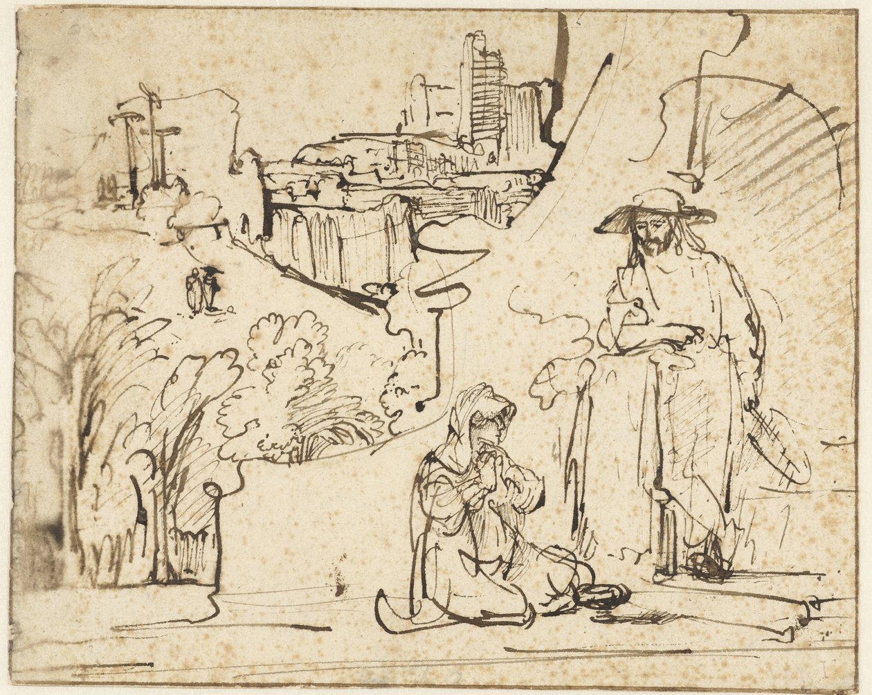Kristus viser sig for Maria Magdalene som gartner (Noli me tangere) af Ferdinand Bol