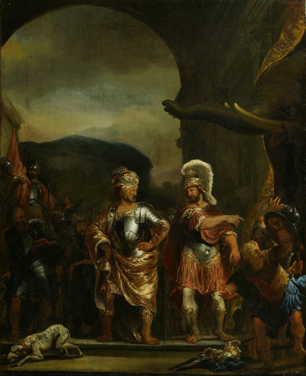 Fabricius’ uforfærdethed i Pyrrhus’ militærlejr af Ferdinand Bol