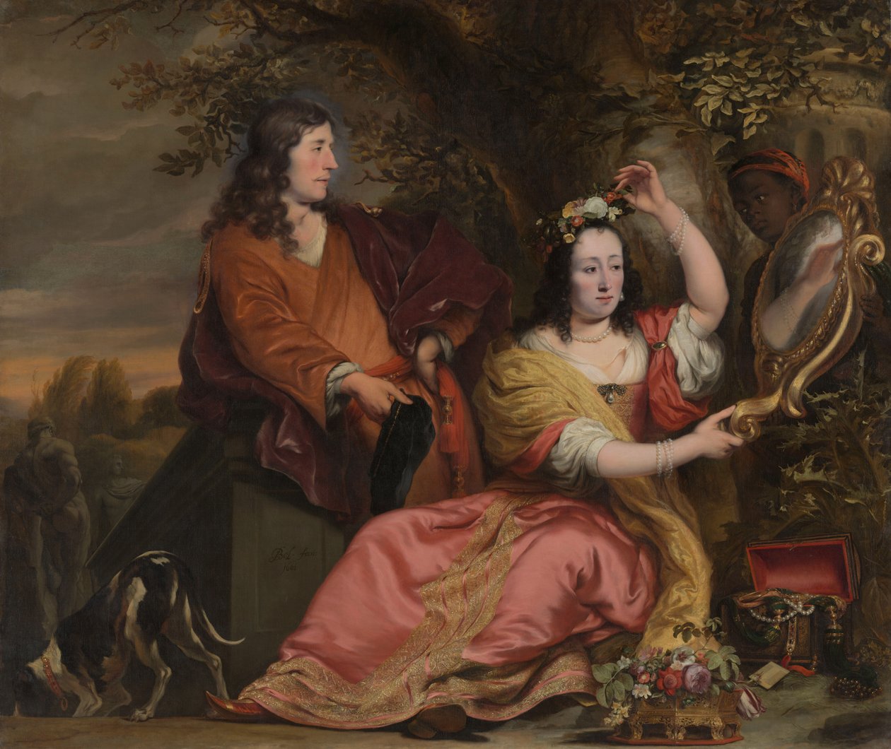Jan van der Voort og hans søster Catharina med en tjener af Ferdinand Bol