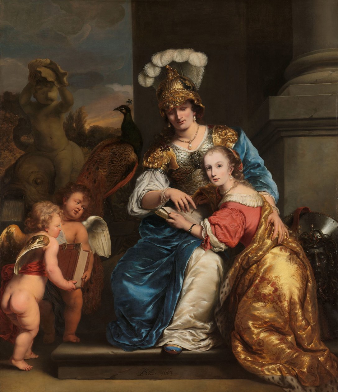 Margarita Trip som Minerva, instruerer sin søster Anna Maria Trip Allegory of Education: Margarita Trip (1640-1714) underviser sin søster Anna Maria Trip (1652-1681) af Ferdinand Bol