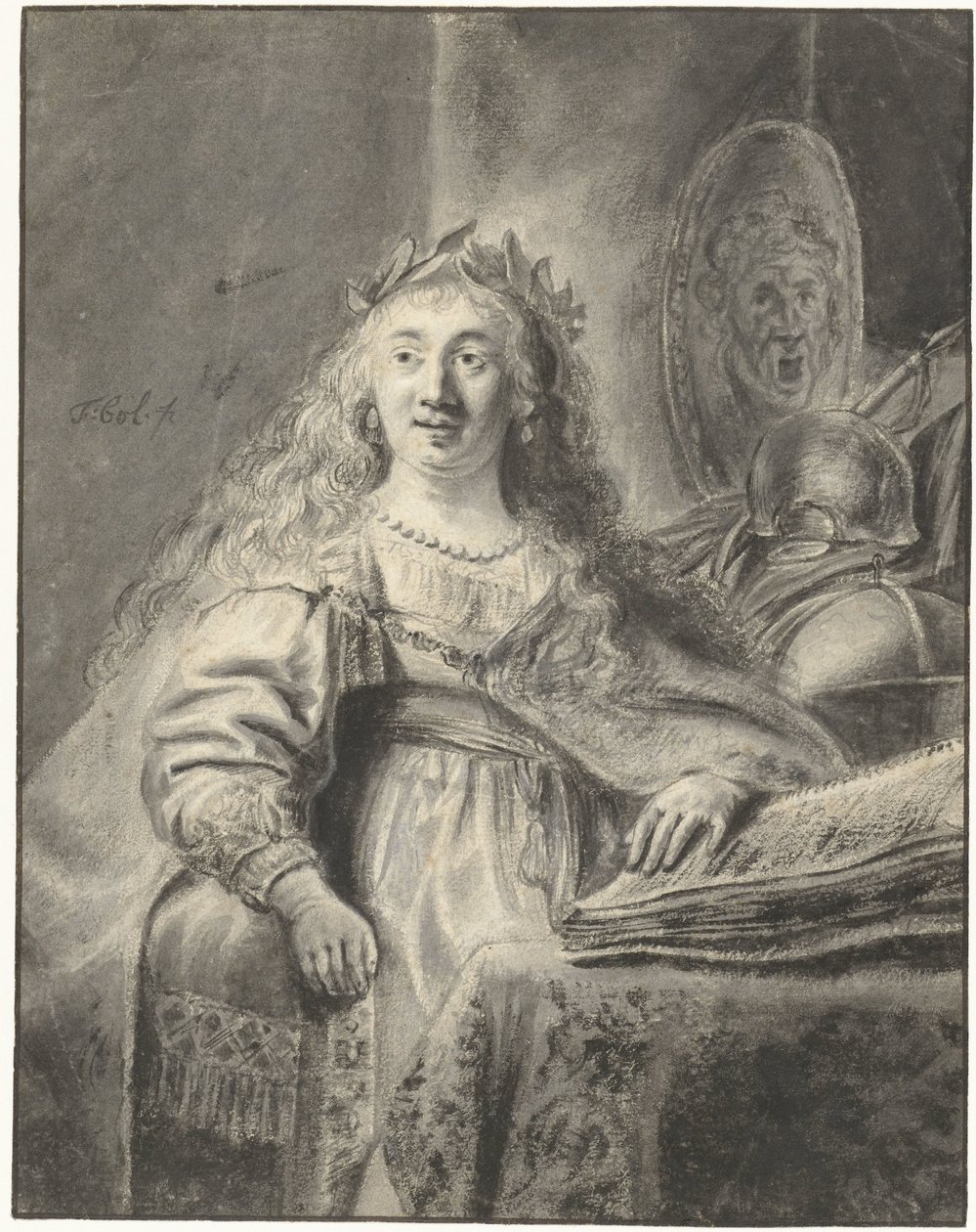 Minerva i sit arbejdsværelse af Ferdinand Bol