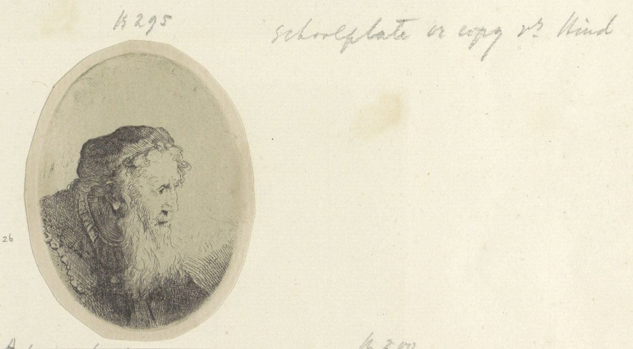 Oude mand sætter baard Samling af 85 originale tryk (serietitel) af Ferdinand Bol