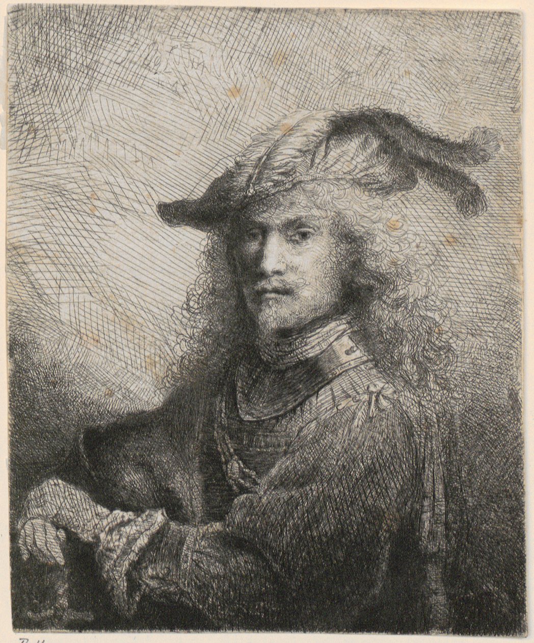 Portræt af en officer (muligvis kunstnerens selvportræt?) af Ferdinand Bol