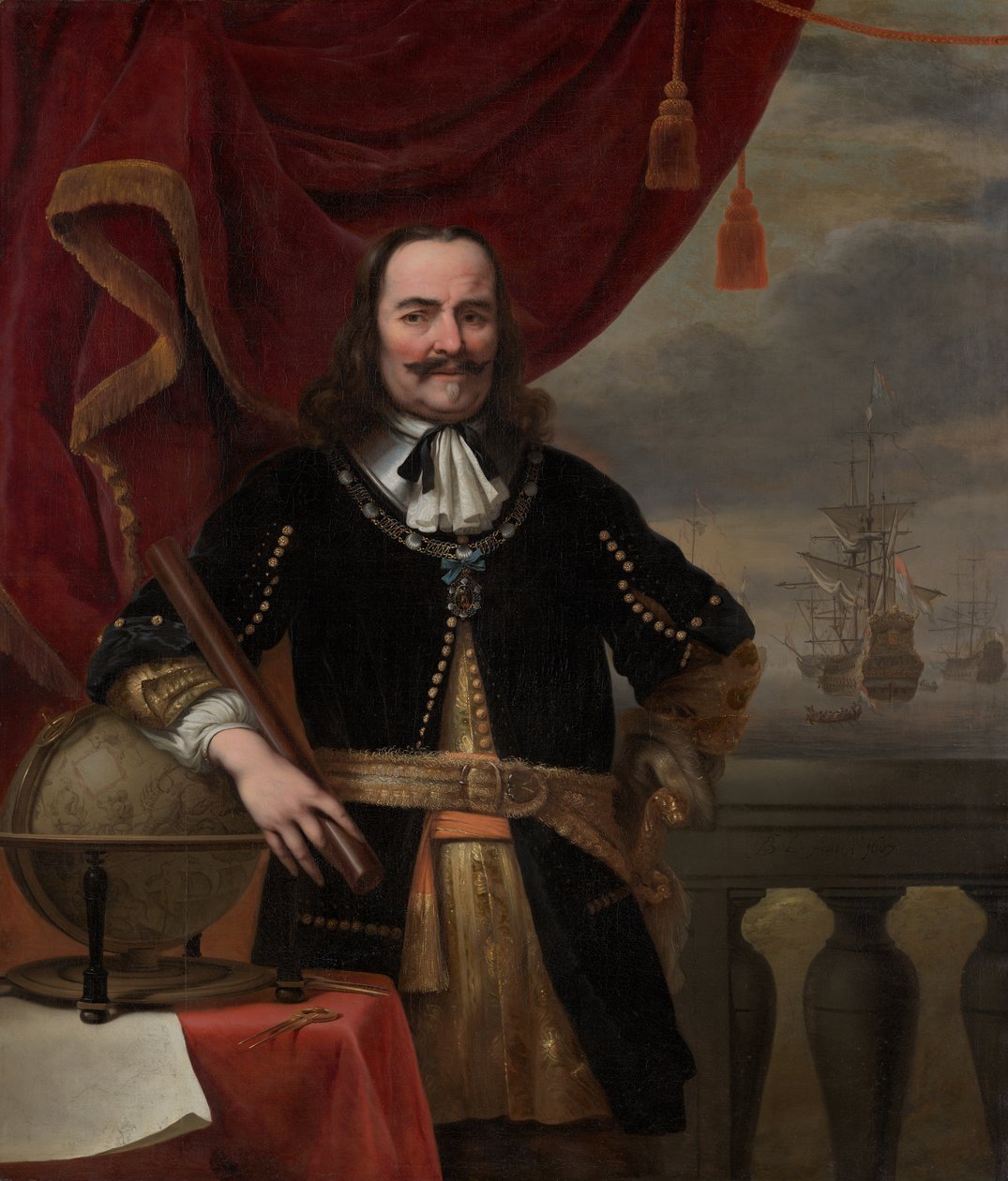 Portræt af Michiel de Ruyter (1607-1676) af Ferdinand Bol