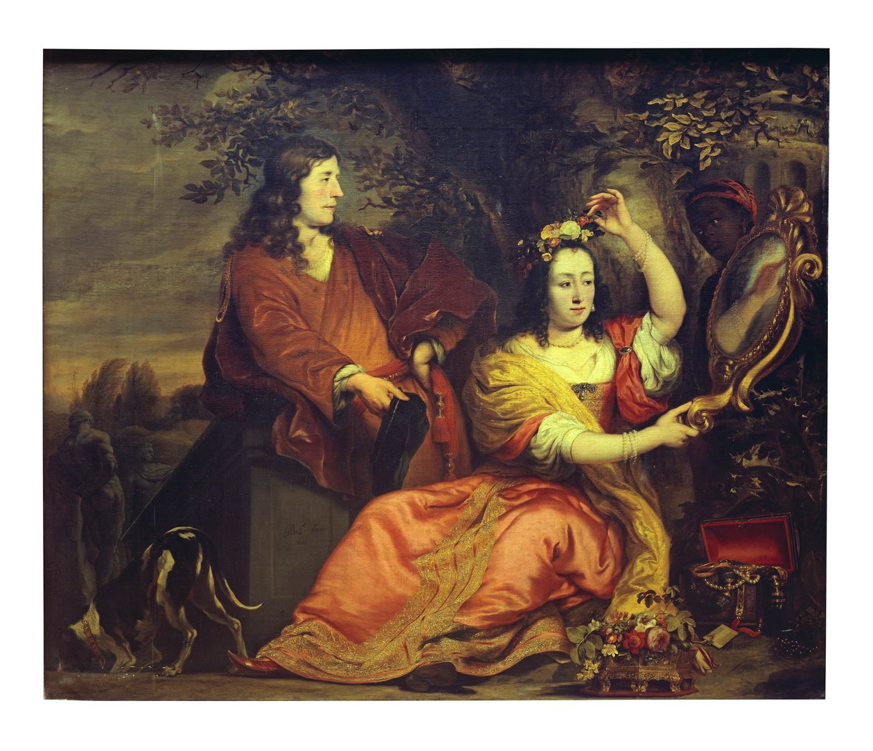Portræt af Pieter de la Court og hans kone (olie på lærred) af Ferdinand Bol