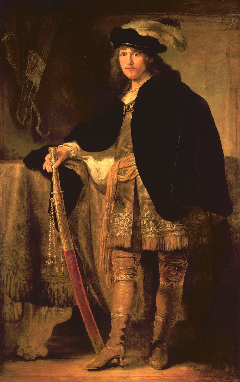 Portræt af en ung mand med et sværd, c.1635-40 af Ferdinand Bol