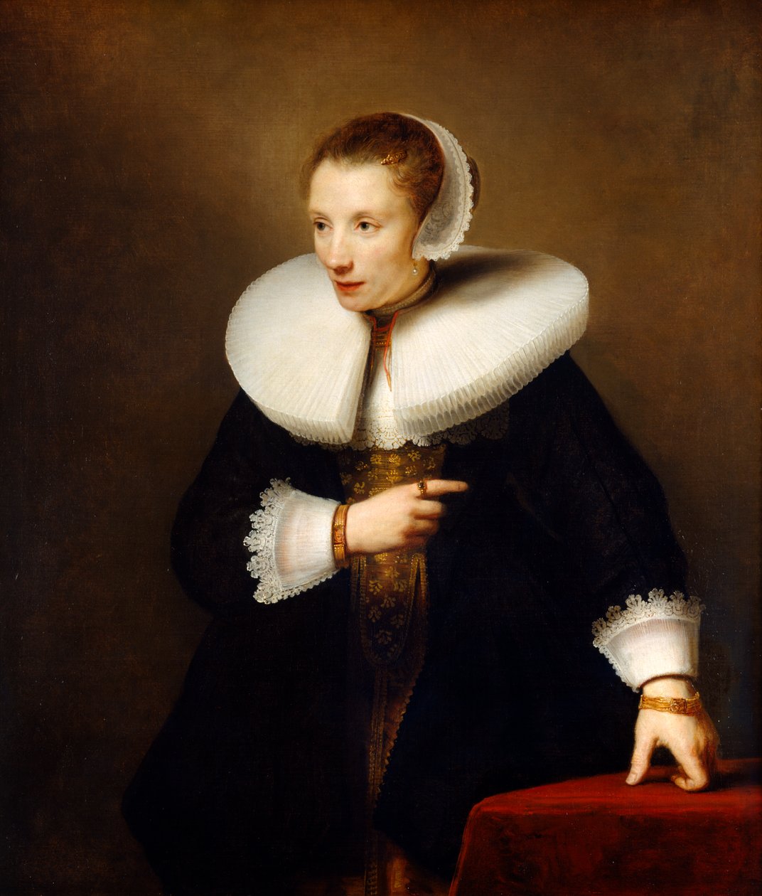 Portræt af en ukendt kvinde, ca. 1642-44 (olie på lærred) af Ferdinand Bol
