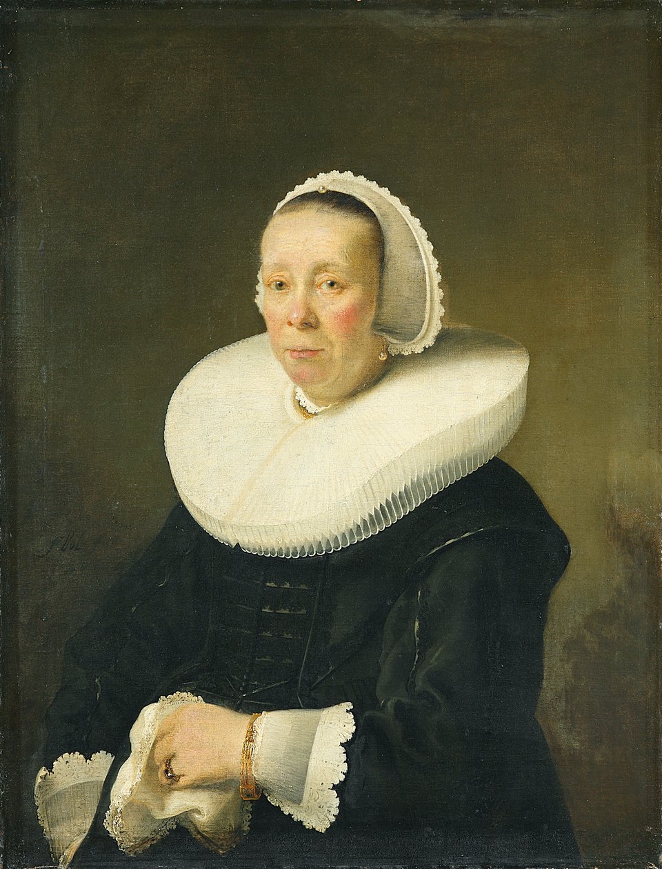 Portræt af en ældre kvinde af Ferdinand Bol