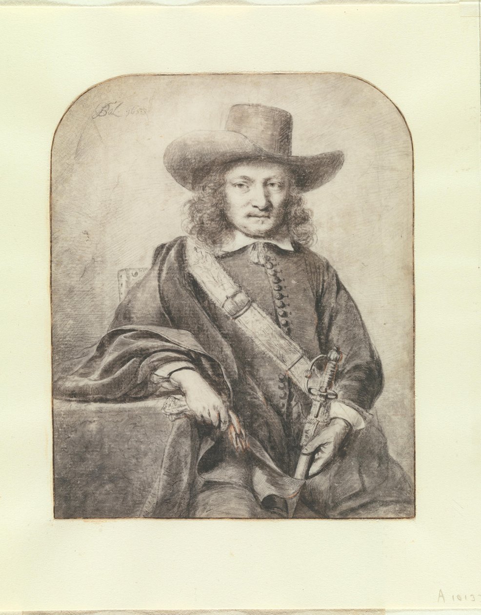 Portræt af en officer fra Gouda af Ferdinand Bol