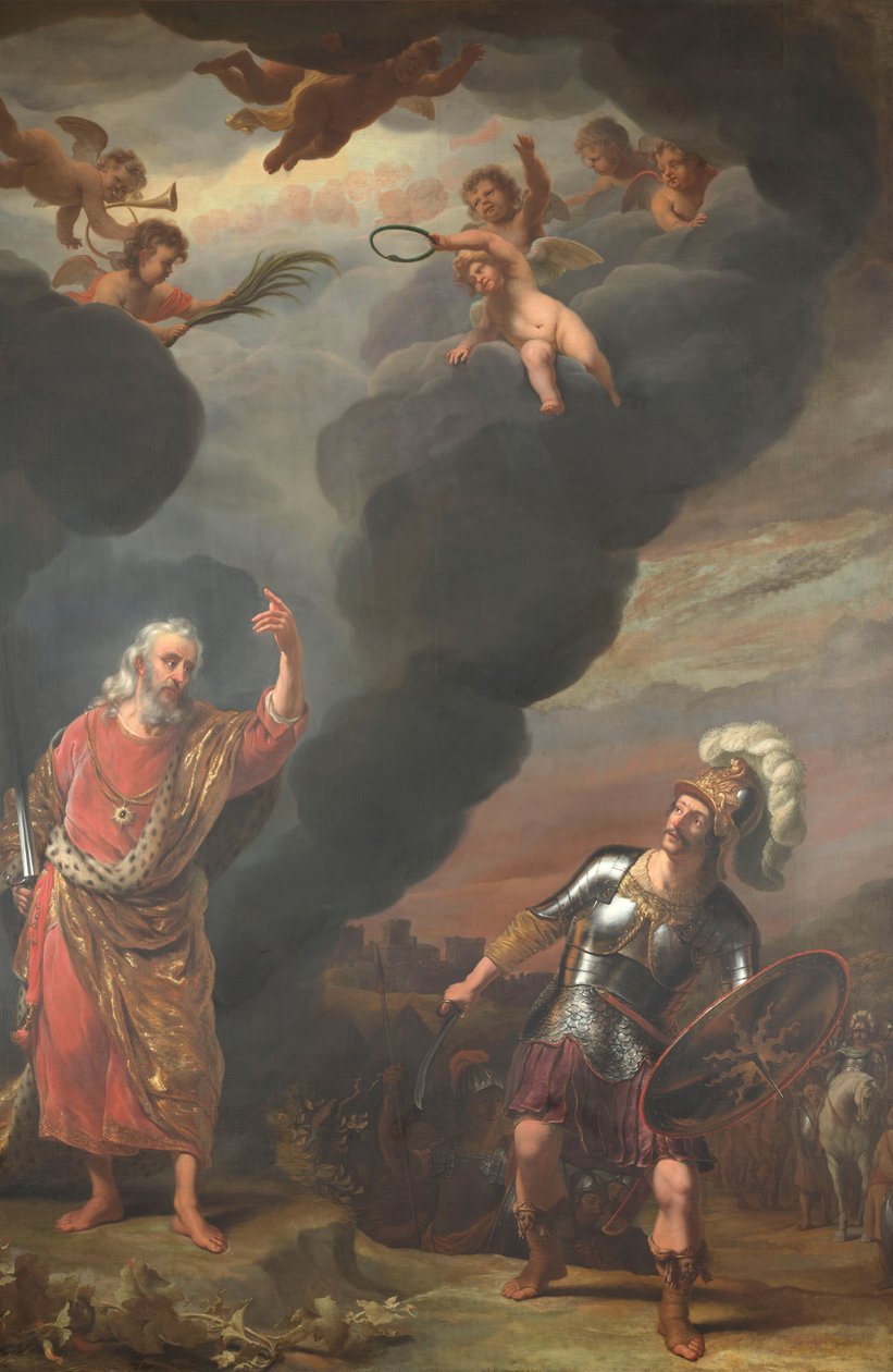 Kaptajnen for Guds hær viser sig for Joshua af Ferdinand Bol