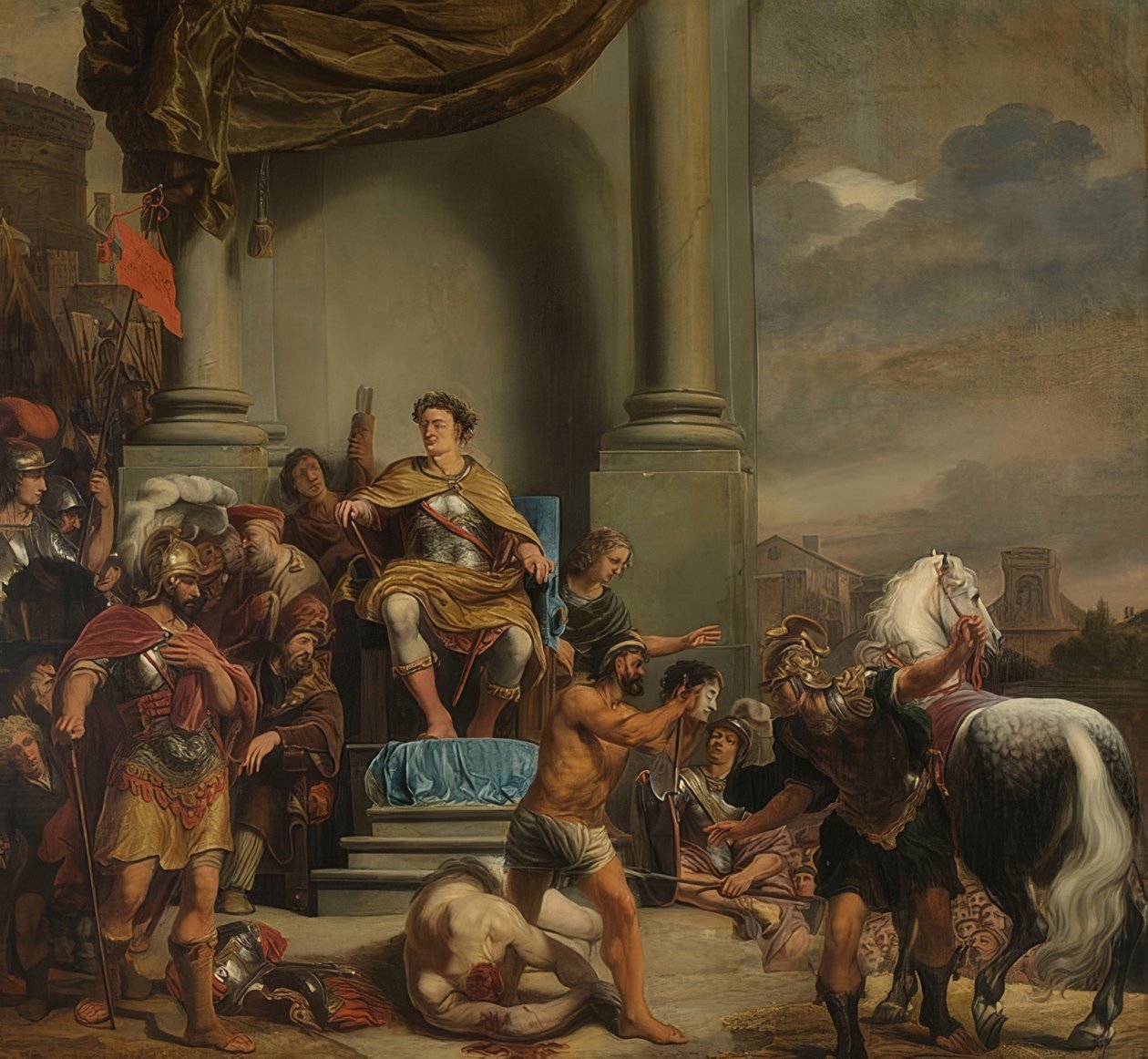 Titus Manlius Imperiosus Torquatus beordrer halshugning af sin søn. 1661-64 af Ferdinand Bol