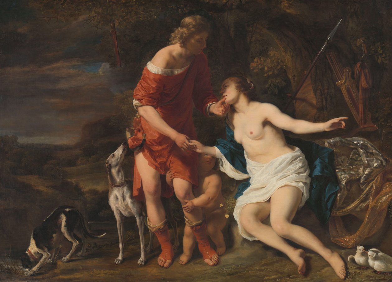 Venus og Adonis af Ferdinand Bol