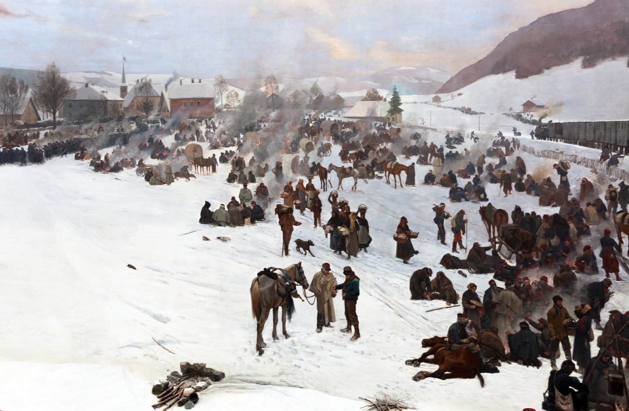 Bourbaki Panorama af Ferdinand & Castres Edouard (1838-1902) Hodler