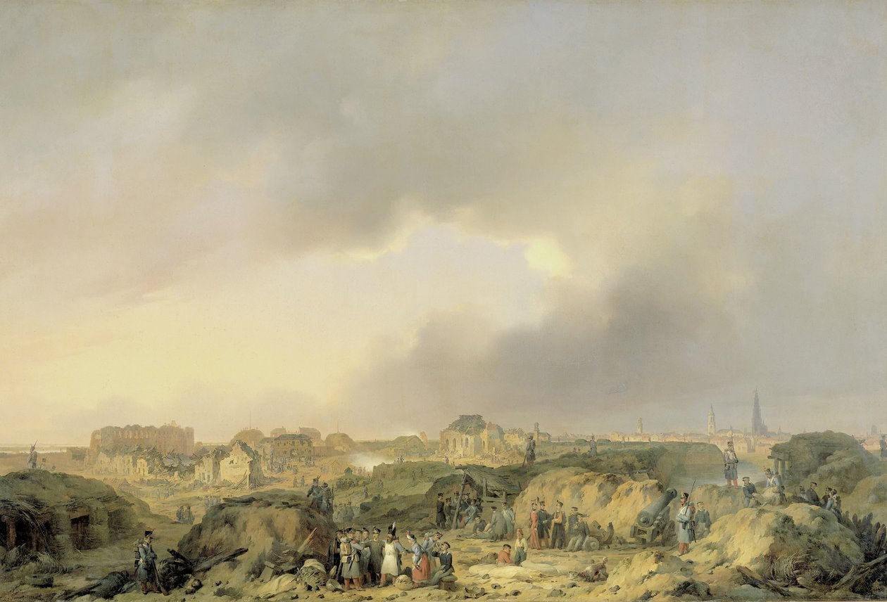 Citadellet i Antwerpen kort efter belejringen 19. november-23. december 1832 og overgivelsen af den hollandske Garisson til franskmændene af Ferdinand De Braekeleer (I)