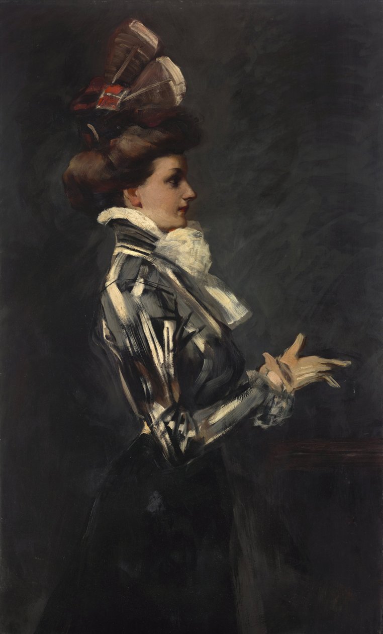 portræt af en dame af Ferdinand Freiherr von Reznicek