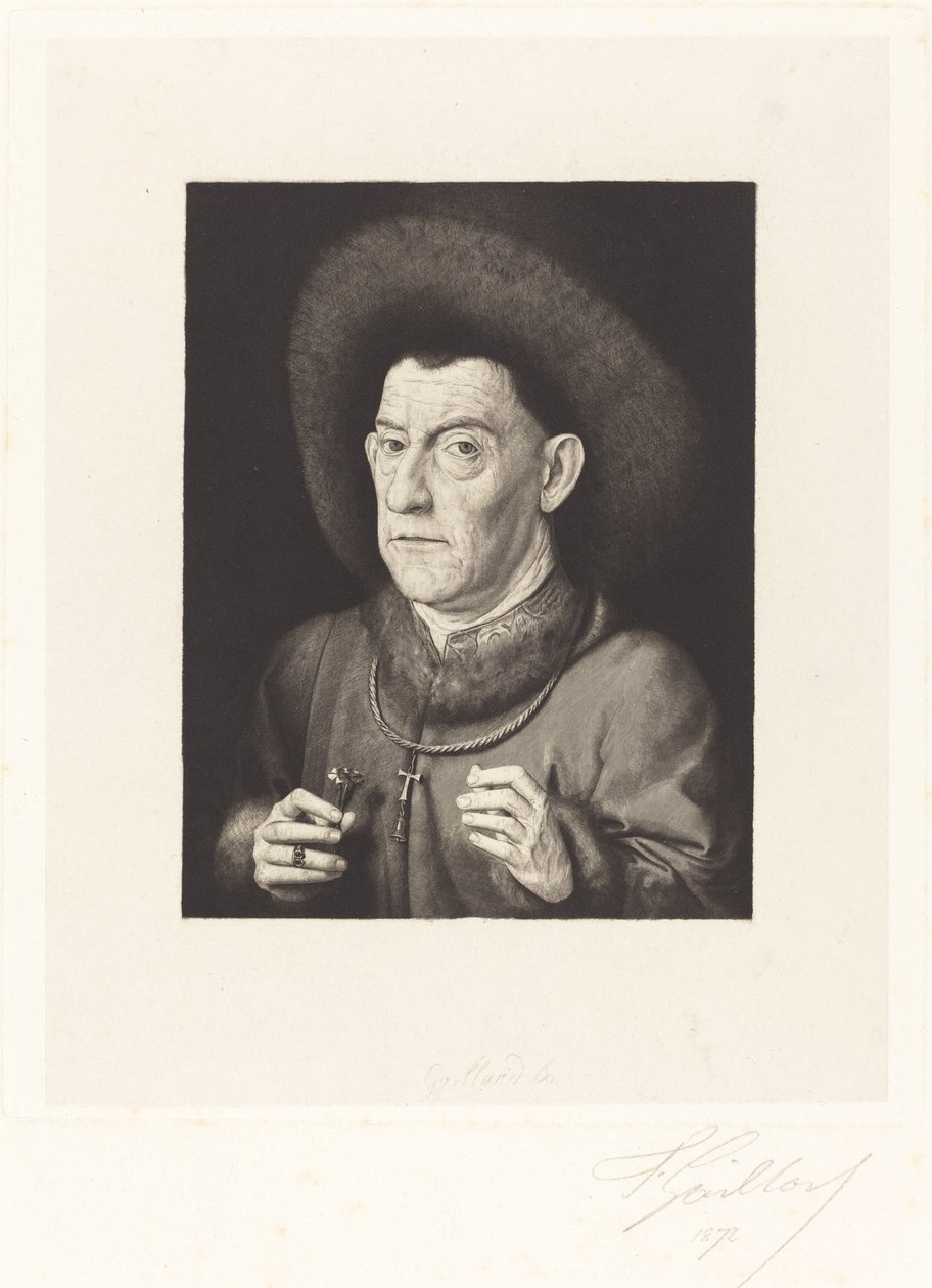Manden med den lyserøde af Ferdinand Gaillard after Jan van Eyck