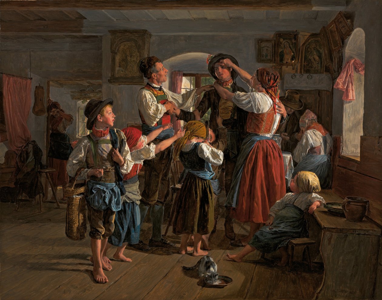 Afskeden med forfatteren af Ferdinand Georg Waldmuller