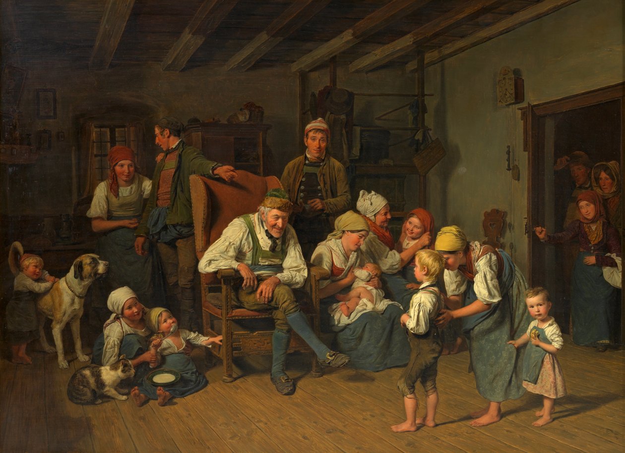 Tillykke med bedstefars fødselsdag af Ferdinand Georg Waldmüller