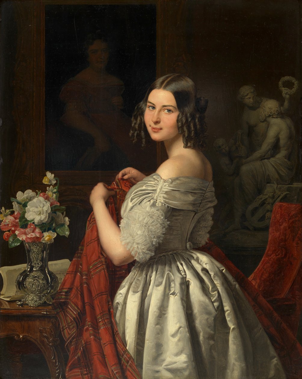 Ung dame på toilettet af Ferdinand Georg Waldmüller