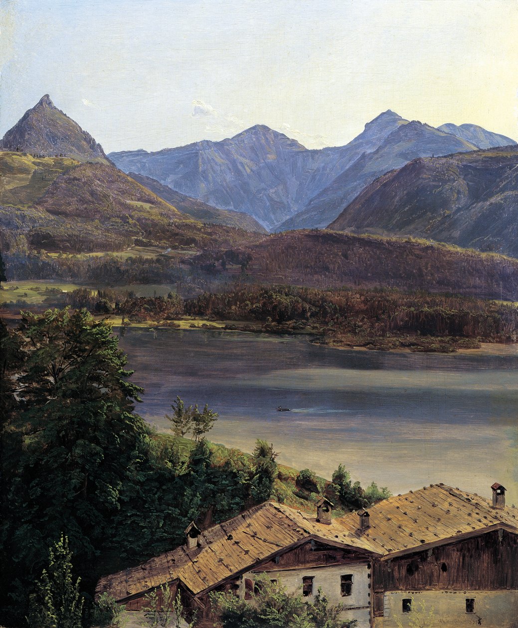 Wolfgangsee af Ferdinand Georg Waldmuller
