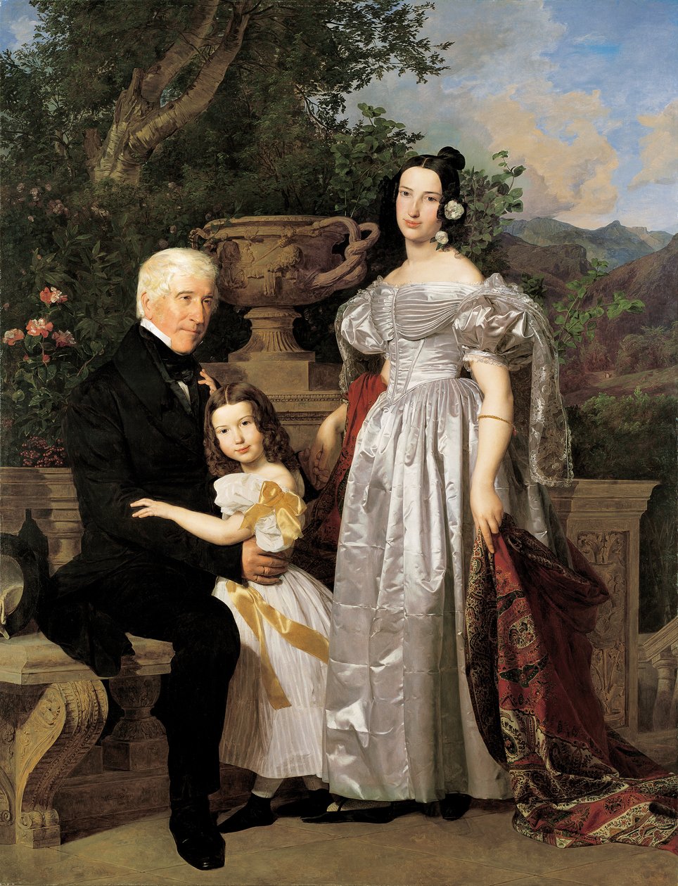 Fyrste Esterházy-rådmand Mathias Kerzmann med sin anden hustru Maria Helena, født Mikolischütz, og datteren Maria af Ferdinand Georg Waldmuller